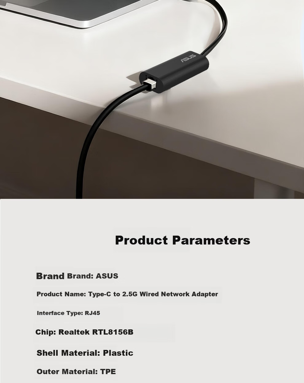 ASUS Type-C to 2.5G Wired Network Adapter RJ45 Ethernet Converter for Laptop Desktop Docking Station Expansion 11