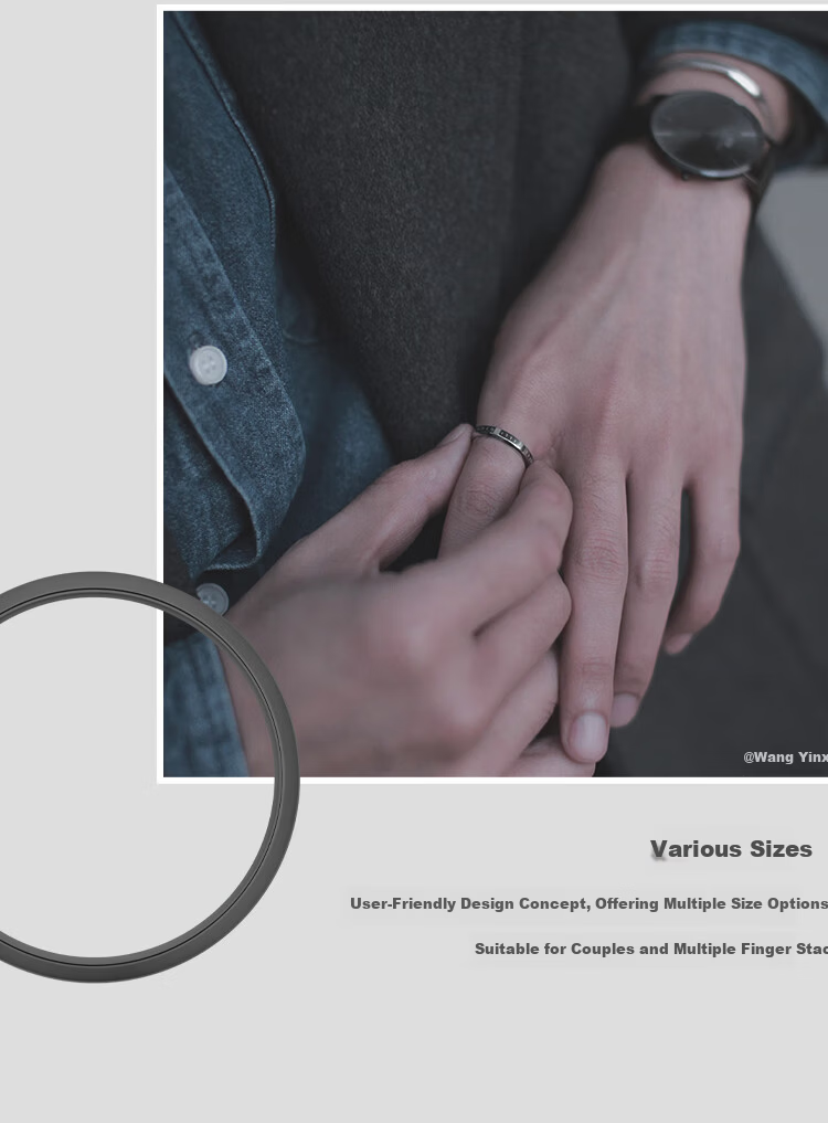Daniel Wellington DW Ring for Women [520 Gift for Girlfriend] Classic Couple Ring Space Gray Size 48 DW370 6