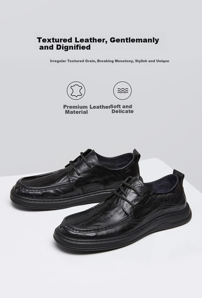 CAMEL Leather Lace-up Business Derby Shoes for Men P16S155008 Black Size 40 Father's Day 3