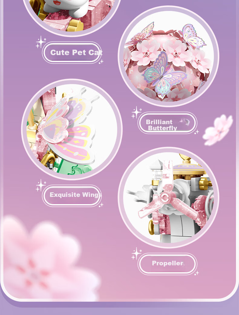 Senbaojimu Flower Castle Moon Bridge Building Blocks Toy, Girls' Children's Birthday Gift, Huayan Yuexia 61082 5
