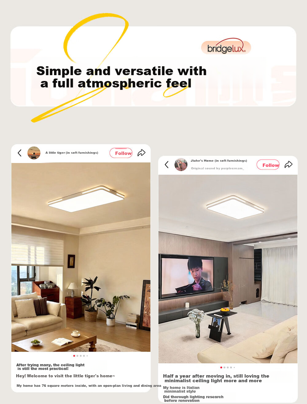 Kuka LED Ceiling Light Eye Protection Cree Source Living Room Bedroom Lighting Three-Bedroom Two-Living Room Set [Installation Included] 7