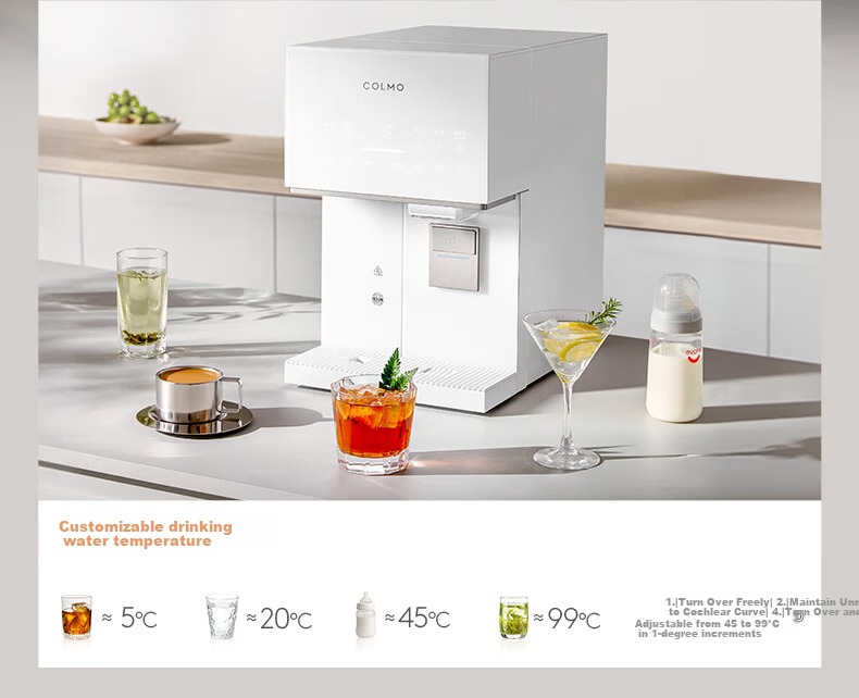 COLMO Water Purifier Polaris Little Ice Diamond Hot and Cold Integrated Ice Cube Heating Water Purifier Household Desktop No Installation Instant Heating CWHOTB-C11 11