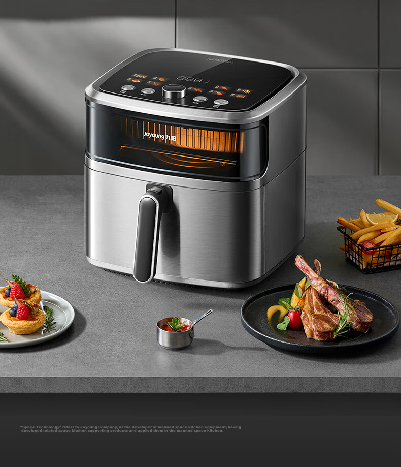 Joyoung Dual Heat Source Air Fryer 7.8L Large Capacity Visible Window Stainless Steel Steam Oven KL80-V587Y 3