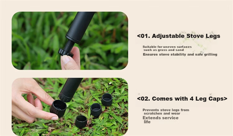 CAMELJEANS BBQ Grill Home Barbecue Rack Skewers Outdoor Camping Portable Charcoal Detachable 174BH05719 Black 24