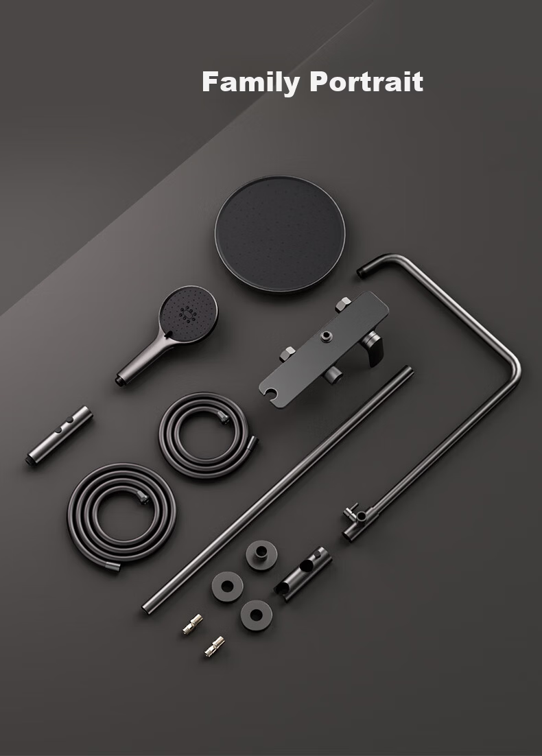 SUPOR Shower Set B300 Integrated All-Copper Top Spray Handheld Automatic Descaling Pressurized Bathroom Gunmetal Gray 18