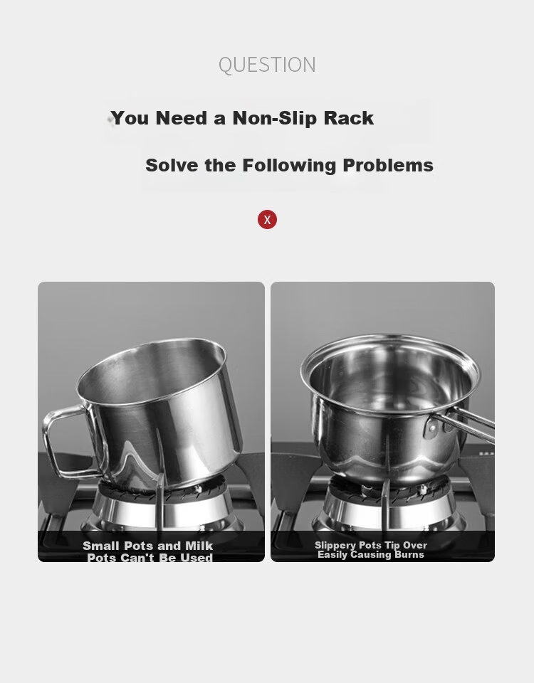 MAXCOOK Gas Stove Support Rack, Non-Slip Pot Holder for Frying Pans And Flat Bottom Pots, Stove Rack Storage Shelf, Universal Model MCCU2364 2