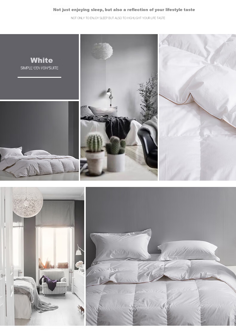 Snowman Thickened Premium 100-Thread Count Satin Imported 95% White Goose Down Quilt Core Winter Duvet 2.0*2.3m Filled with 1300g White Down 17