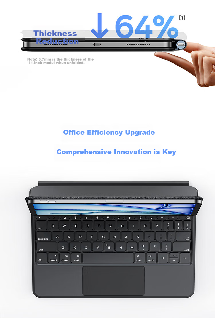 Baseus [2026 Upgrade] iPad Magic Keyboard Protective Case Integrated for iPad Air 8/7/6 13-inch / Pro 2022-2023 12.9-inch 8