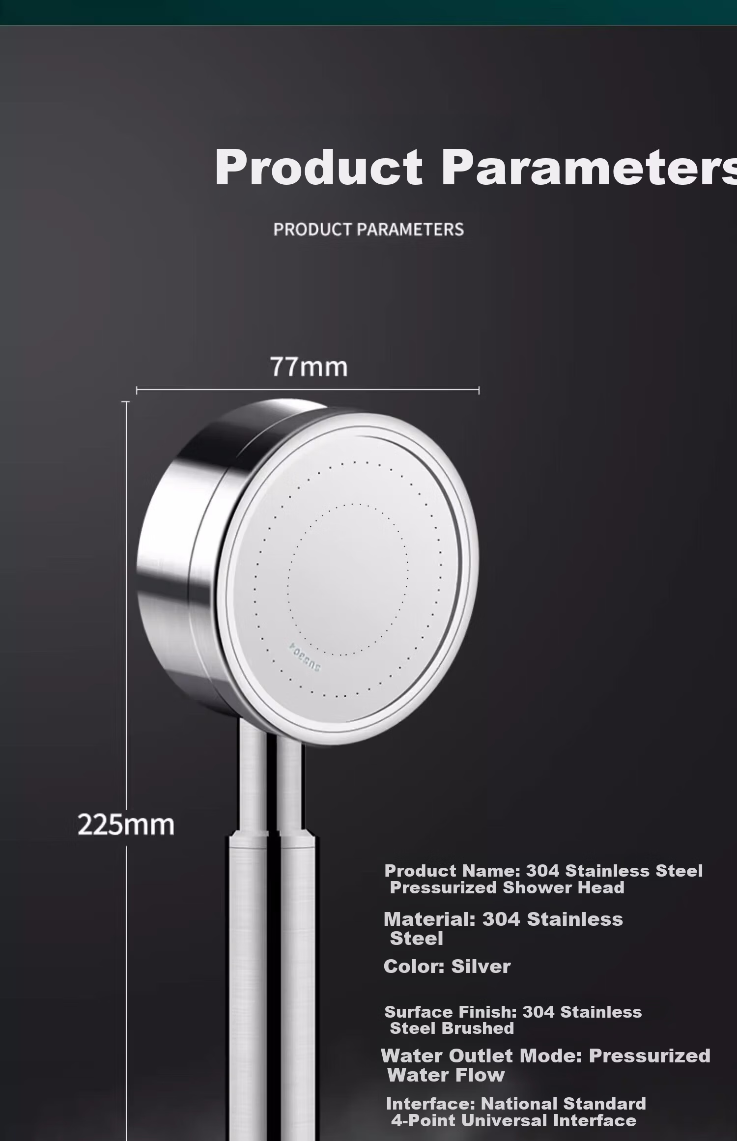Canbo [Top Seller] Pressurized Shower Head 304 Stainless Steel Handheld Shower Set for Home Bathing 12