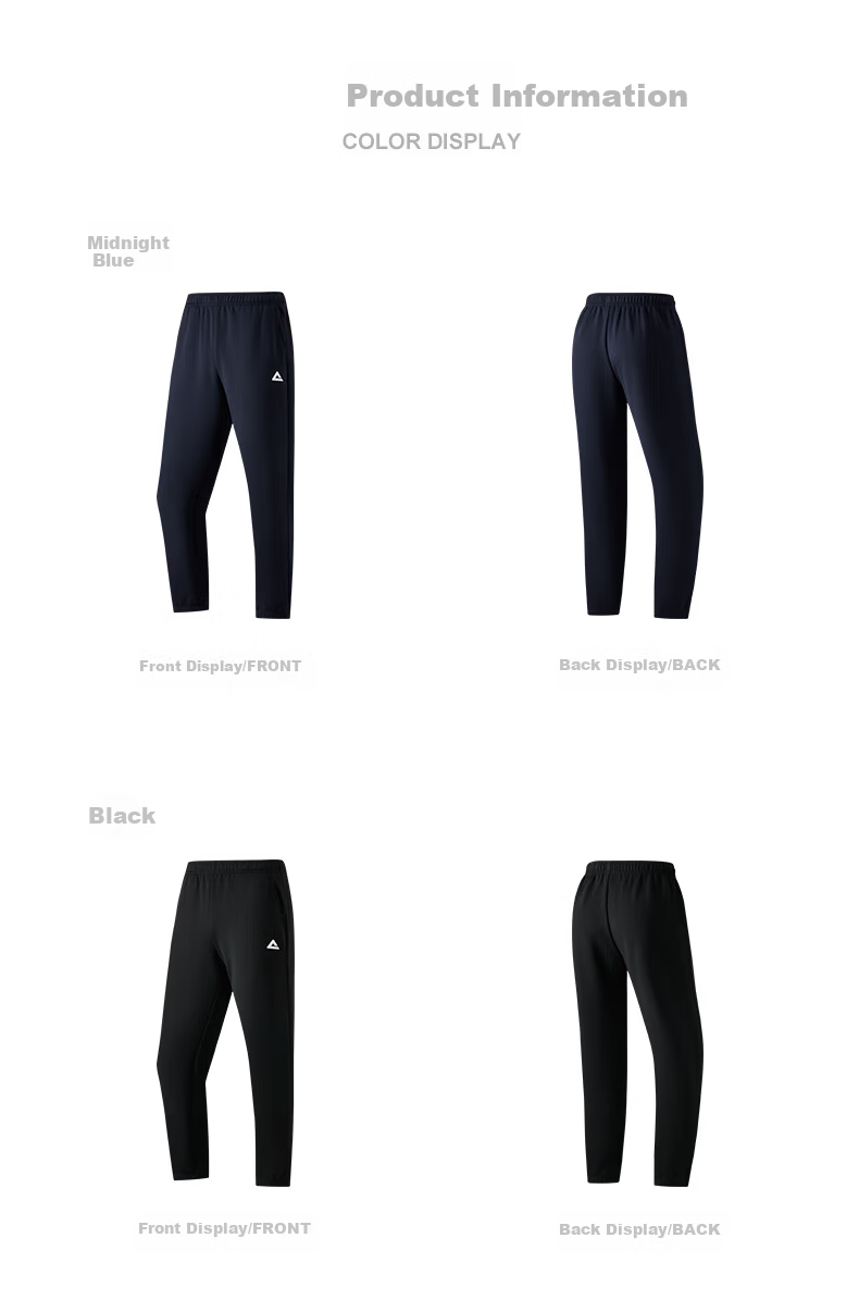 PEAK Men's Sports Pants, Summer Fleece-Lined Warm Versatile Knitted Joggers, Loose-Fitting Casual Trousers DF334007 51