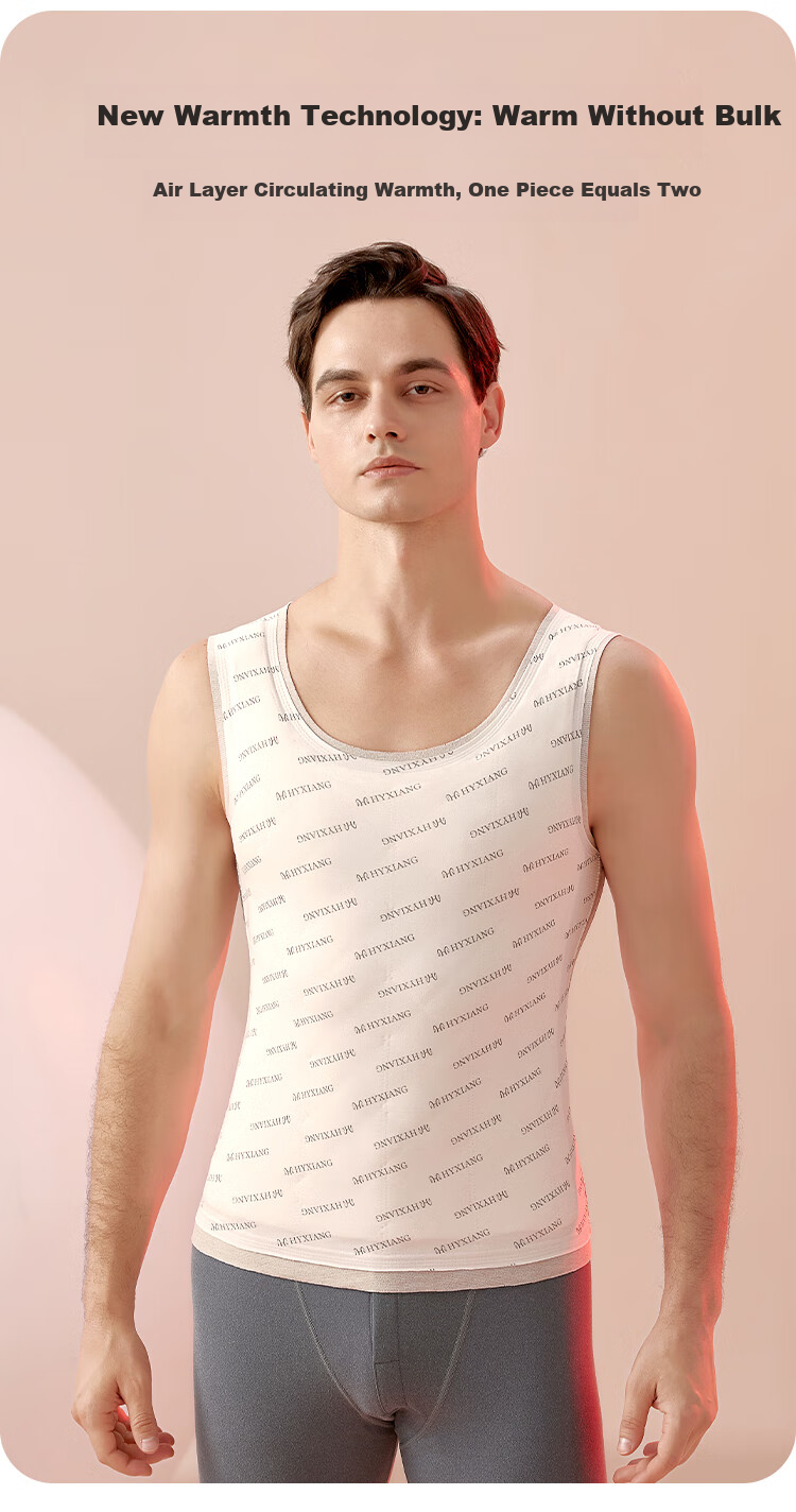 Hengyuanxiang 100% Wool Filled Men's Thermal Vest Thickened Warm Base Layer Sleeveless Jacket Waistcoat 9