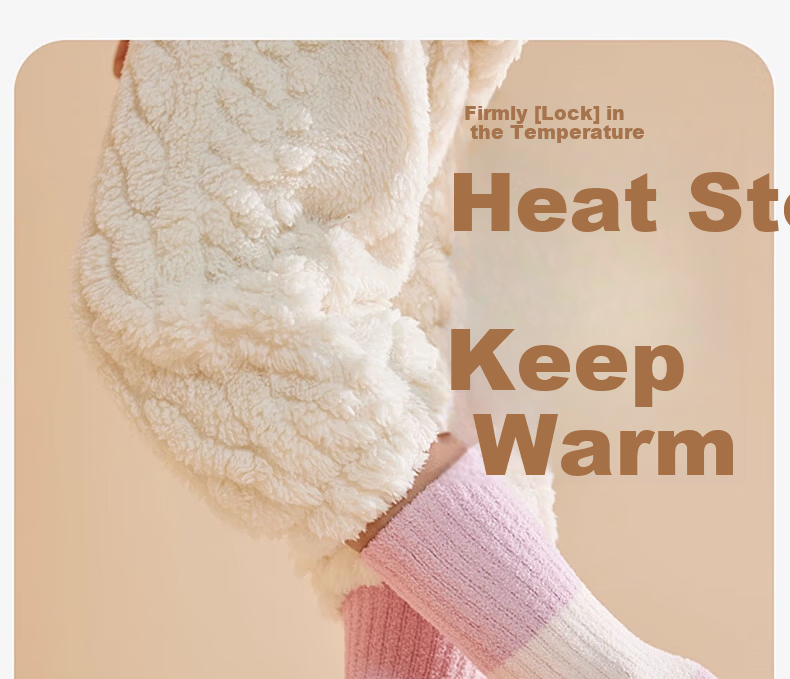 MiiOW Girls' Coral Fleece Warm Thickened Mid-Calf Socks Autumn Winter Kids Plush Socks for Children Students Baby Girls 3