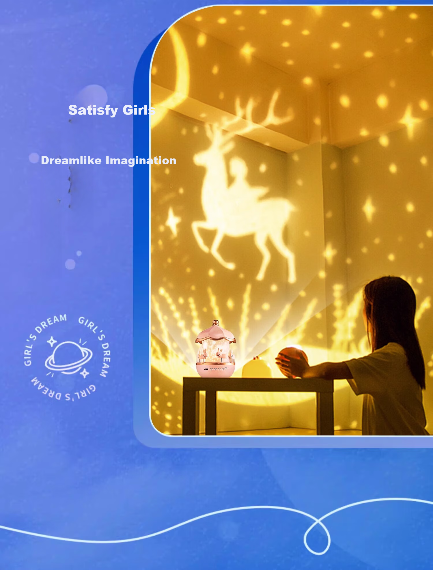 ONEFIRE Girls' Birthday Gift, Children's Toy, for Ages 3-6, Girls' Baby Toy, for Ages 6-10, Projector Storyteller 8