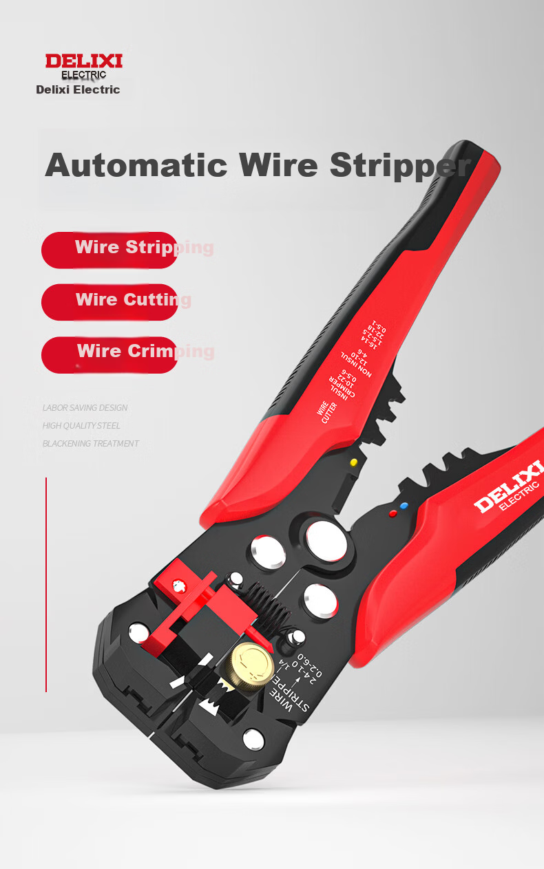DELIXI Automatic Wire Stripping Pliers, Professional Electrician Tool, Versatile Cable Stripper And Cutter, Multifunctional Crimping Pliers 1