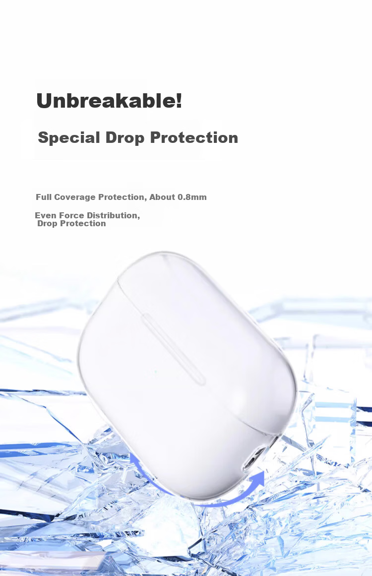 HotFire AirPods Pro 3rd Generation Protective Case Silicone Transparent Full-Cover Shockproof Dustproof Soft Cover for Apple Bluetooth Earphones 9