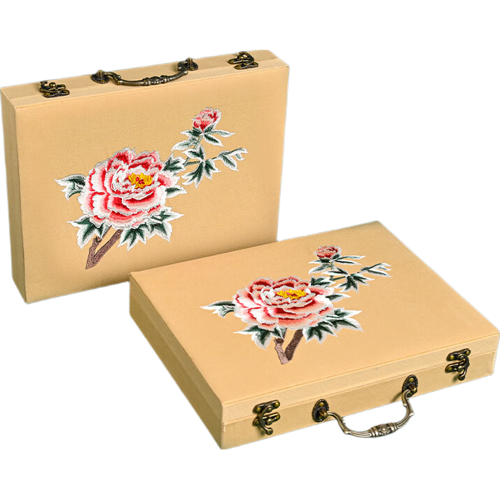 Hangsilk Road Su Embroidery Silk Scarf Women's Mulberry Silk High-End Embroidered Gift Box Holiday Gift for Mom Birthday Elderly