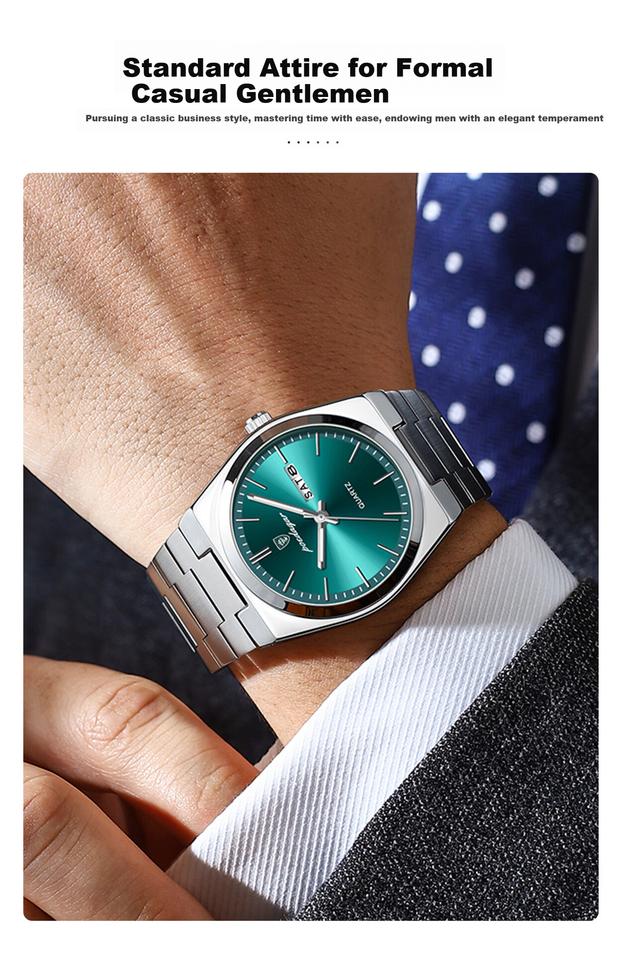 GEORGCOUNT Swiss Business Men's Watch 2025 New Waterproof Luminous Quartz Automatic Steel Band 3