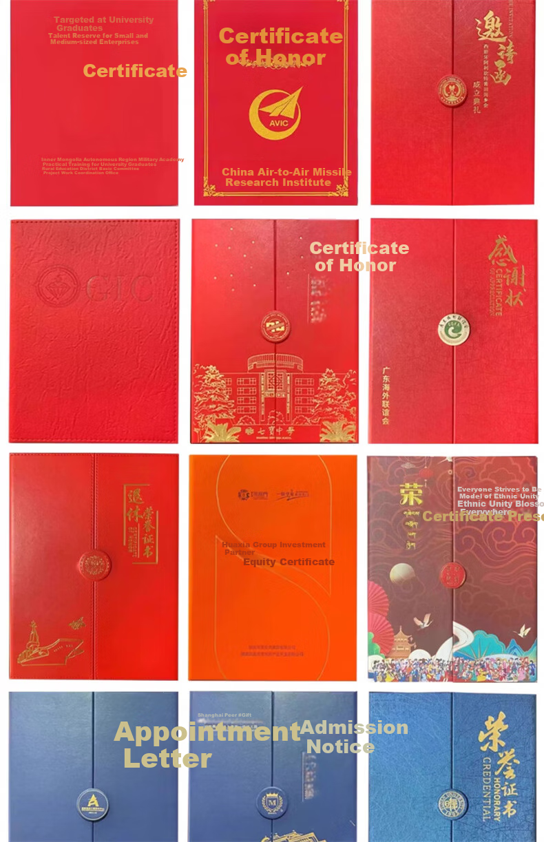 Tianshun A4 Appointment Letter, Employment Contract, Engagement Letter, Appointment Letter, Custom-Made Appointment Letter Cover, Certificate Cover, Outer Cover, Inner Pages, Printing Customization, LOGO, 12K Size, 10 Books Per Pack (Including 20 A4 Inner Pages) 9
