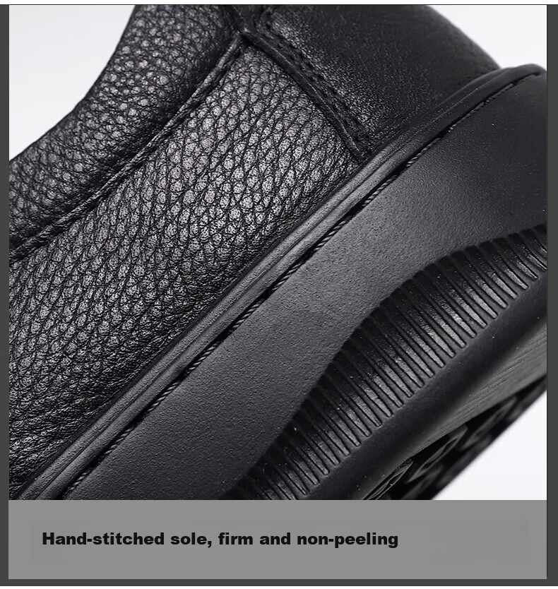 MULINSEN First Layer Cowhide Men's Business Casual Wear-Resistant Soft Sole Dad Shoes Black Size 44 Model 20782 2