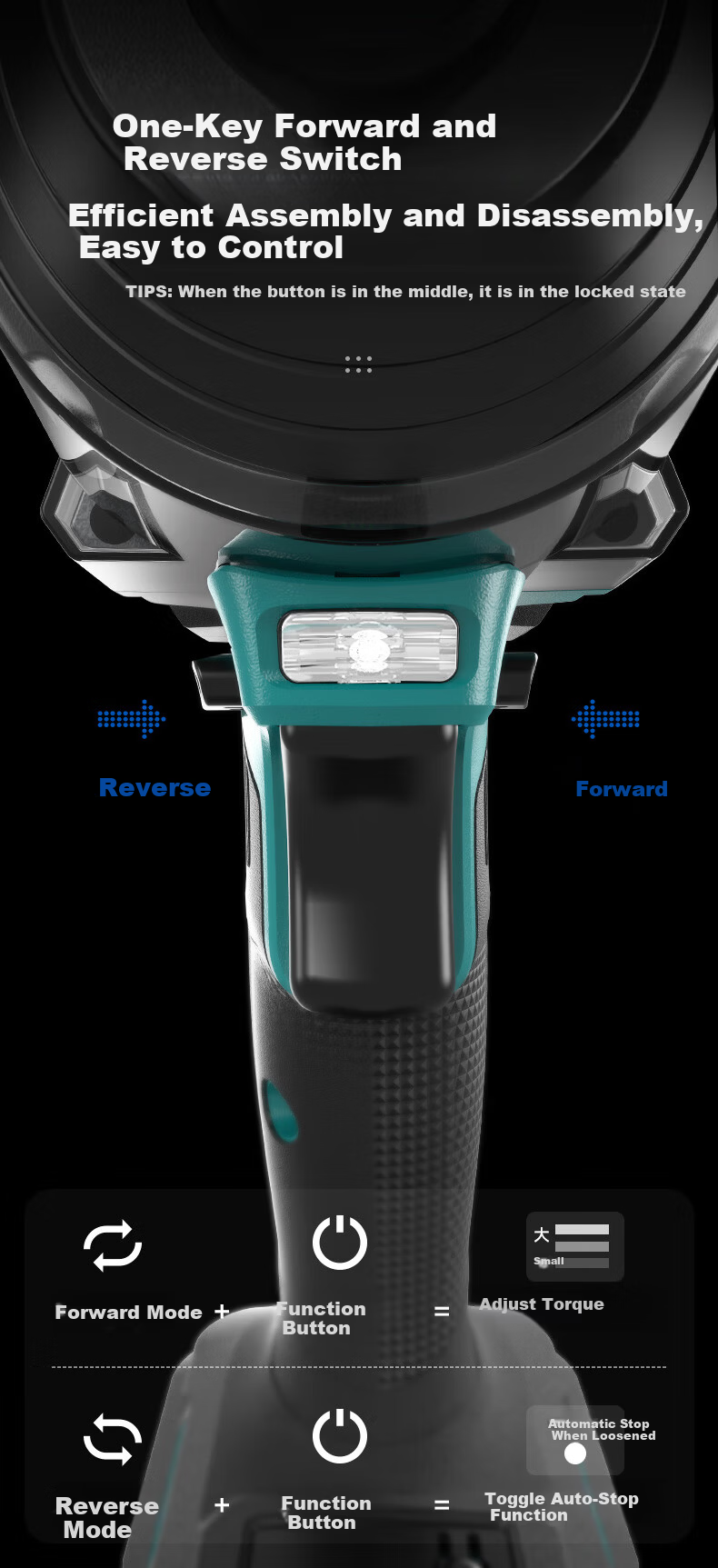 Dayi Electric Wrench High Torque Electric Wrench 20V Lithium Impact Wrench 560N Electric Wrench A7-560-2S 1