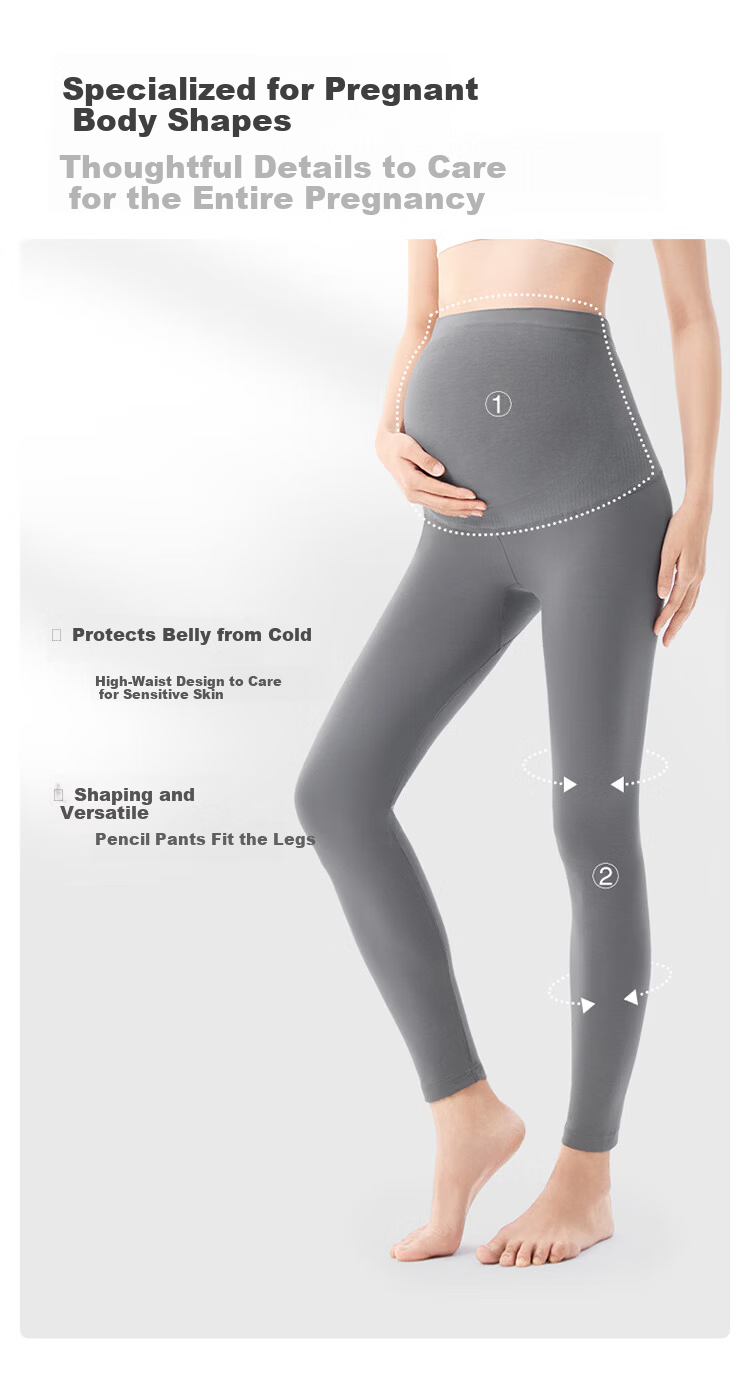 PurCotton Maternity Autumn Winter Seamless Stretch High Waist Supportive Shark Pants Black 175 10