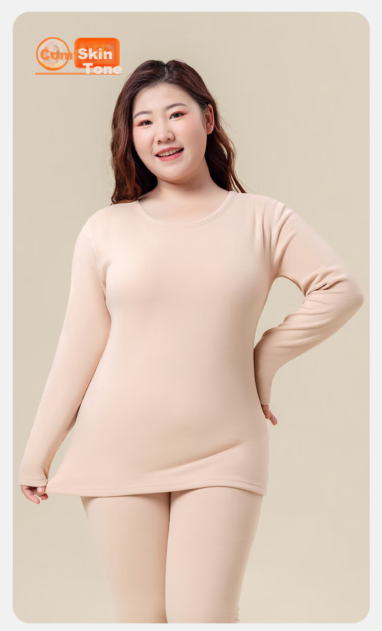 LangSha Plus Size Women's Wool and Silk Autumn Thermal Underwear 10A Antibacterial Warm Base Layer Top Extra Large for Plus Size Women 4