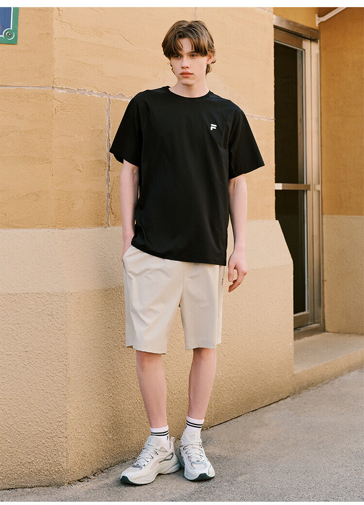 FILA Official Trendy Couple Knitted Dopamine Short Sleeve T-Shirt 26 Summer Quick-Dry Sports Tee 29