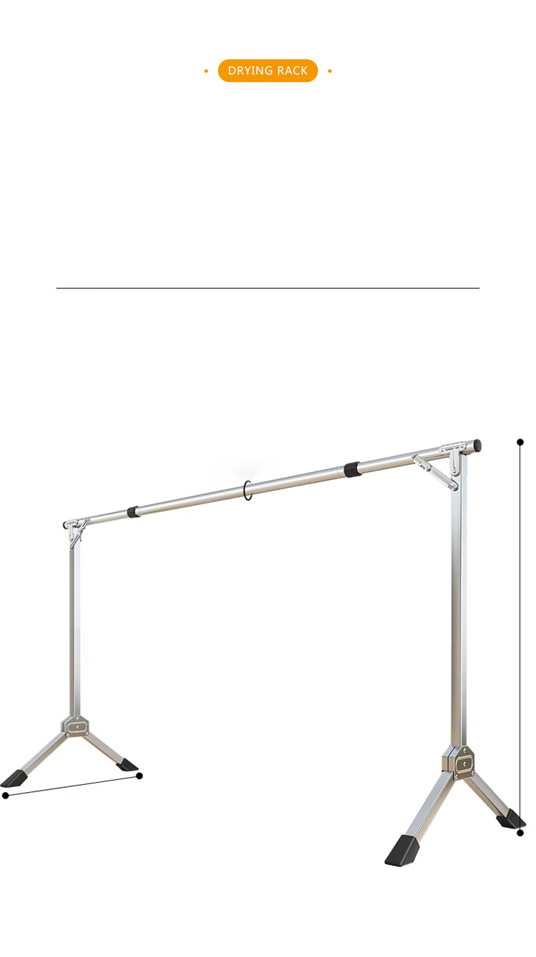 Huakai Star Floor-Standing Balcony Clothes Drying Rack Foldable Extendable YJ181 1.6m Adjustable Clothes Hanger No Installation Needed 20