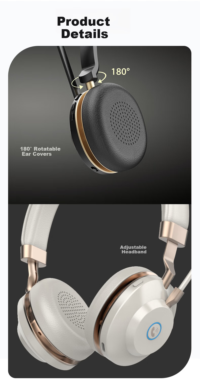 Yijiatong Over-Ear Call Center Headset ENC Active Noise Cancelling S600D 3.5MM Single Jack + USB + Type-C Volume Control Button Office Commercial Online Education Black 12