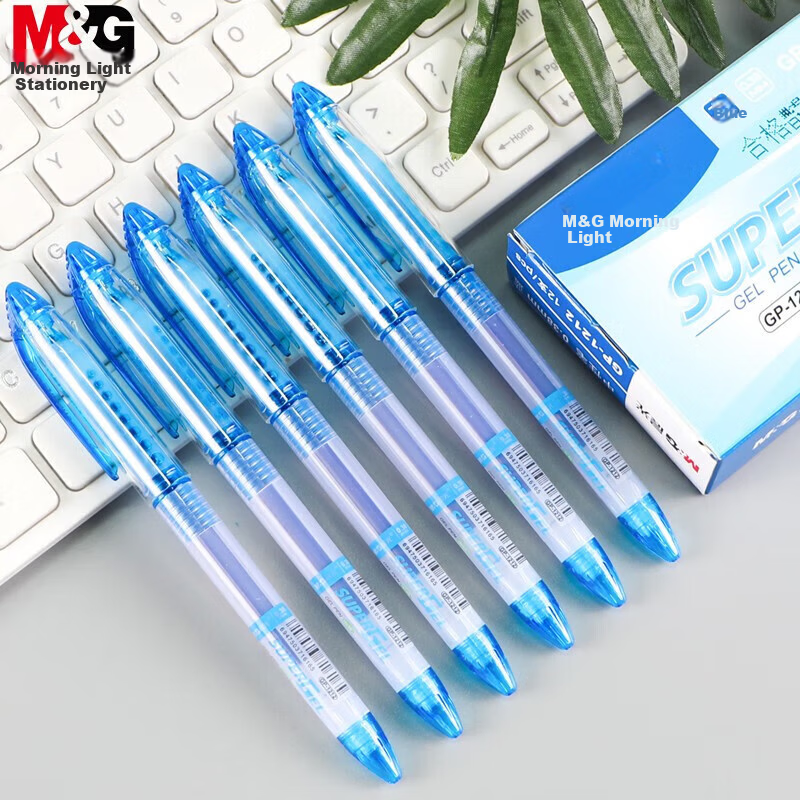 M&G GP1212B 0.38mm Needle Tip Gel Pen, 6-Pack, Water-Based Ink, Office and Study Use