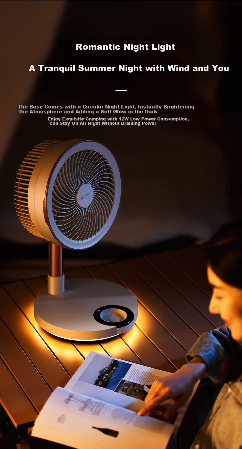 AIRMATE Air Circulation Fan Electric Fan for Home Use, Desktop Table Fan, Floor Fan, DC Inverter Storm Circulation Small Fan with Oscillating Head, Voice Control, Smart Large Air Volume Electric Fan SRD200 4
