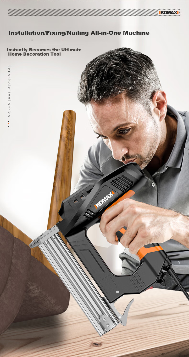 KEMAISI Electric Nail Gun F30 Straight Nail Gun Staple Gun Carpentry Tool Pneumatic Nail Gun Steel Nail Gun Nailer 9