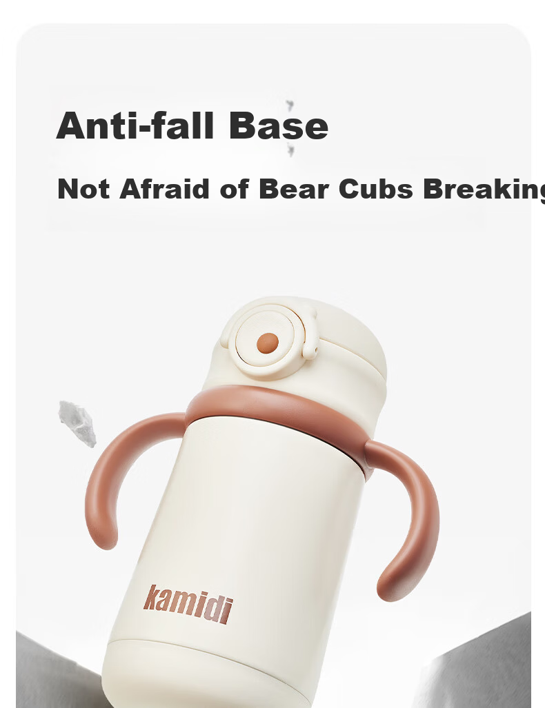 Kamidi Children's Insulated Bottle Infant Thermos Water Bottle Small Age Baby 316L Stainless Steel Straw Baby Bottle 400ml 26