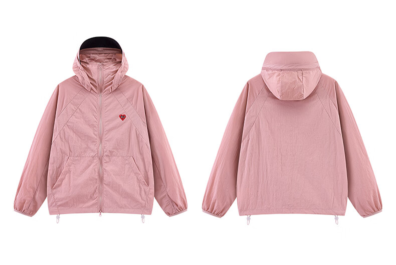 Charles Heart Summer Loose Fit Unisex UPF50+ Jacket Comfortable Cool Sun Protection Coat Pink XS 15