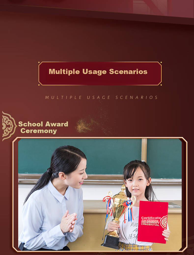 Jinzhi A4 Honor Certificate Set 5 Books + 16 Inner Sheets 12K Award Certificate Excellent Employee Award Shell Premium Gold Stamping Company Annual Meeting Recognition Certificate 8