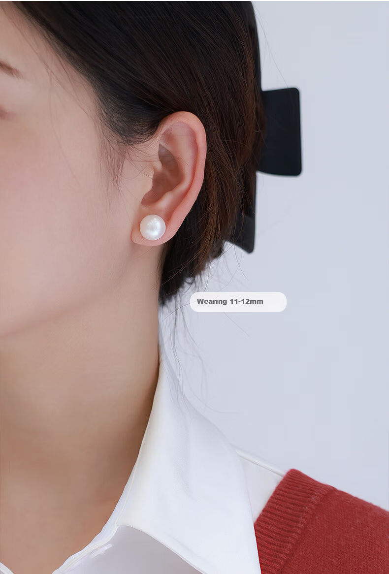 Daimi S925 Silver Minimalist Series, 6-7mm Seedless Freshwater Pearl Stud Earrings, Mother's Day Gift for Girlfriend Or Loved One 19