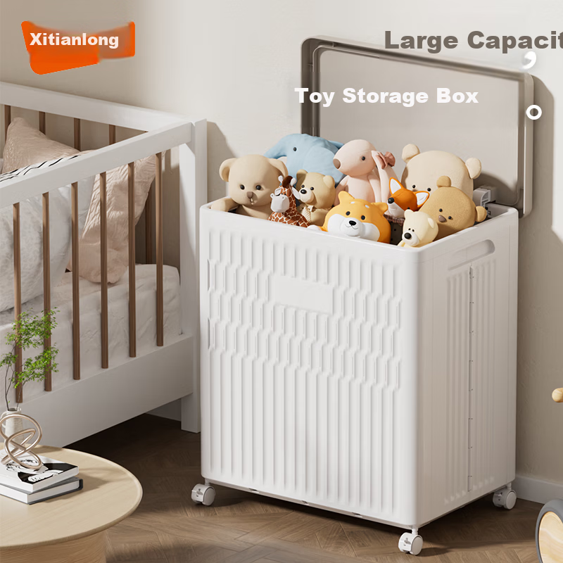 Xitianlong Foldable Toy Storage Box with Wheels Large Capacity Thickened Clothes Organizer Large Size 1 Piece