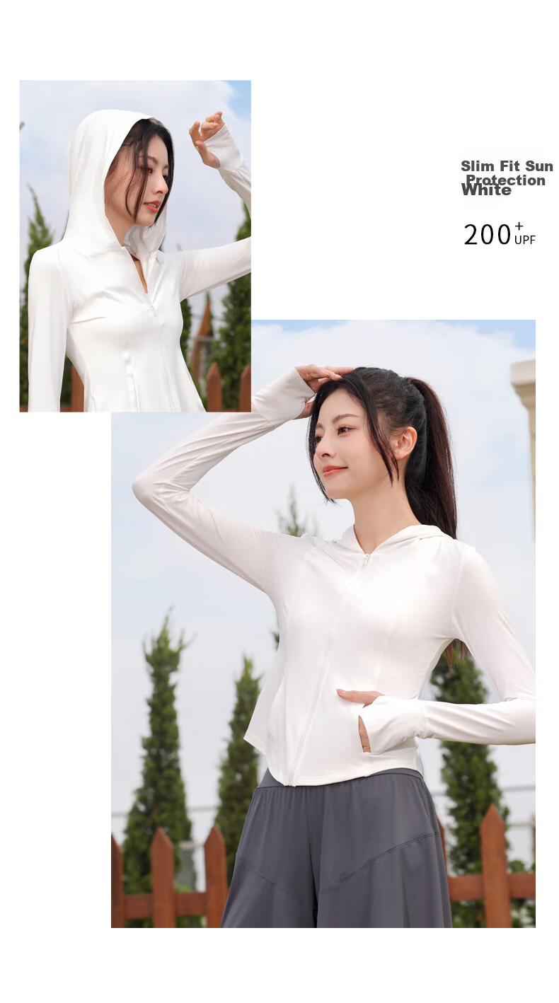 LangSha Sun Protection Clothing for Women, Spring And Summer Ice Silk Cool-Feeling Slim-Fit UV Protection Breathable Outdoor Cycling Skin Coat 9