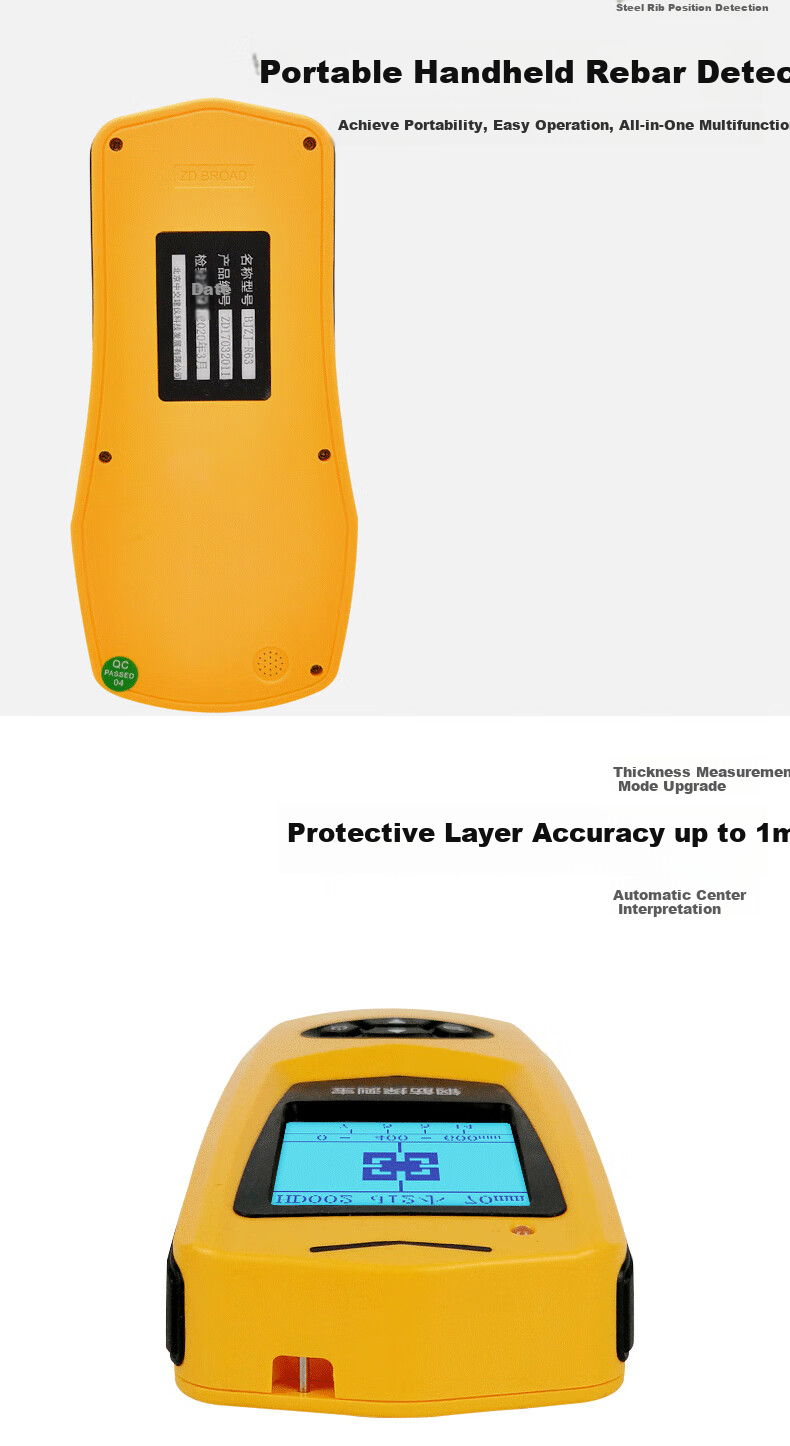 CCCC Construction Instrument BJZJ-R63 Rebar Scanner Rebar Cover Thickness Tester Concrete Wall Detector 11
