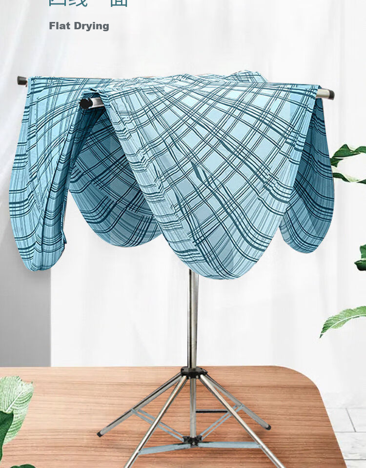 Baoyouni Stainless Steel Floor Clothes Drying Rack, No Installation, Foldable Indoor Outdoor Mobile Garment Rack for Hanging Clothes and Quilts 3