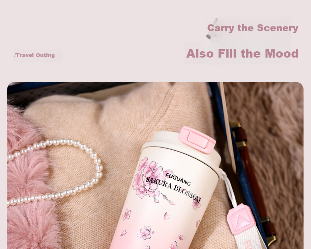 Fuguang Insulated Coffee Water Bottle for Women 316L Stainless Steel High-Quality Large Capacity Straw Car Travel Tea Cup Gift 25