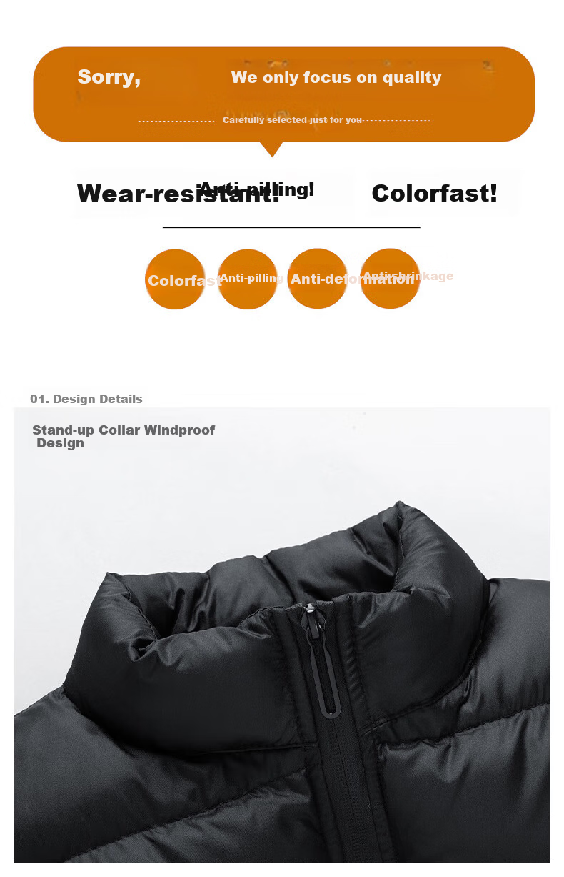 JEEP SPIRIT Men's Autumn Winter Sleeveless Cotton Vest Warm Cotton Waistcoat Casual Loose Fit Black 2XL 4