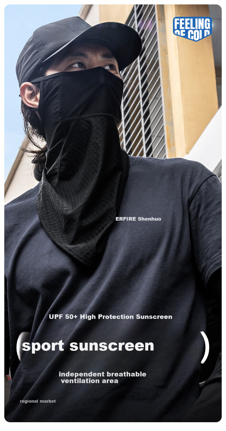 SupFire Tactical Sun Protection Face Mask Ear-Hook Headscarf Neck Gaiter for Men Windproof Dustproof Breathable Cycling Outdoor Face Cover 1
