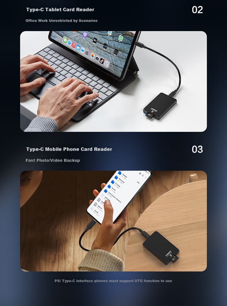 Pisen CFA Card Reader USB 3.2 CFA Card Reader 10G Transmission Type-A Compatible with Apple 15/16 Lexar Transcend Sony Canon Nikon Camera Memory Cards 4