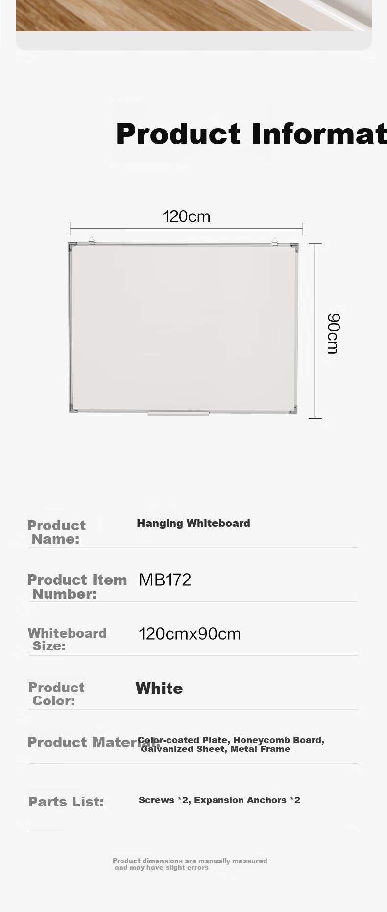 Deli 120x90cm Whiteboard Writing Board Honeycomb Core Commercial Magnetic Board Office Memo Board Wall Sticker Small Blackboard Children's Home Teaching Water Erasable Drawing Board 5