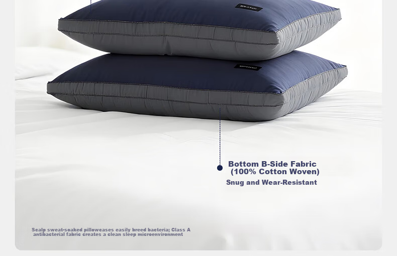 Mercury Home Textile Memory Fiber Antibacterial Mite-Resistant 100S Cotton Class A Neck Support Machine Washable Pillow Core Pair 48×74cm 5