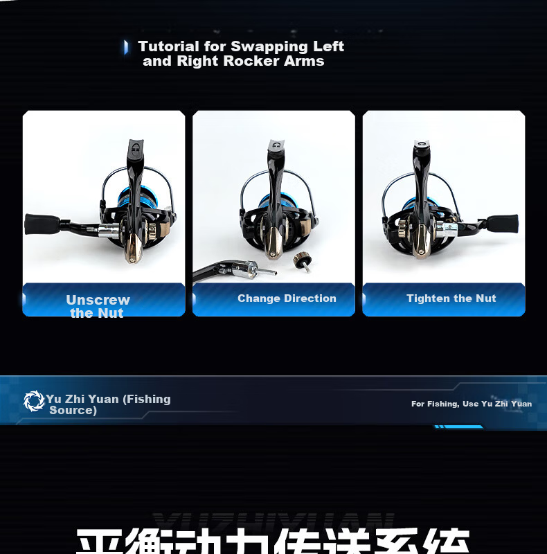 YuZhiYuan GS2000 Aluminum Alloy Fishing Reel Spinning Reel Lure Long Casting Sea Fishing Reel 9