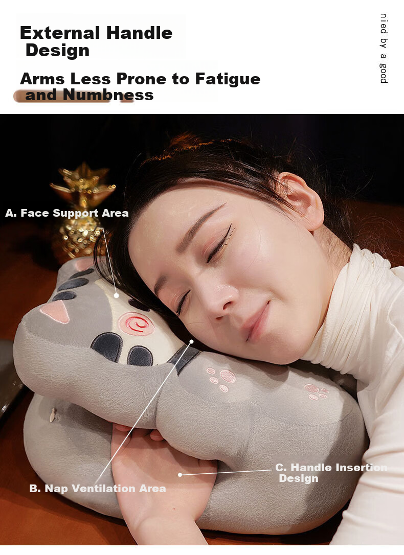 AVIVI Nap Pillow, Office Small Pillow, Nap Aid, Face-Down Pillow, Hugging Pillow, Sleeping Pillow, Face-Down Pillow, Cushion, Sunflower Pink 3