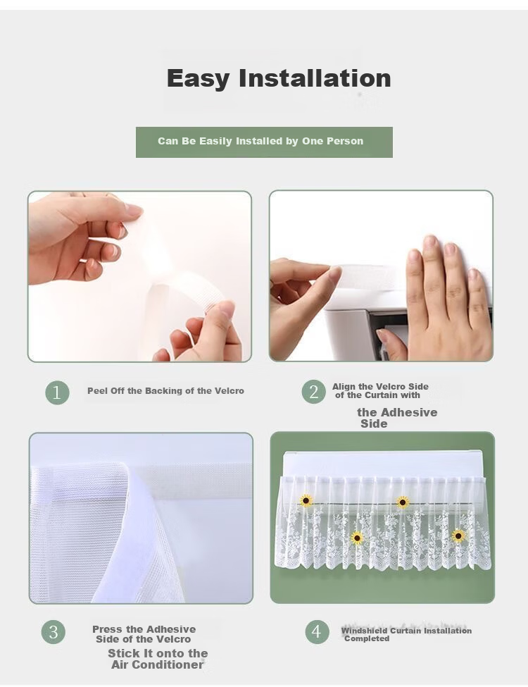 XIAOHUANGHOU Air Conditioner Wind Deflector, Anti-Direct Blowing, Universal Dust Cover for Wall-Mounted Units, Fabric Happiness Bear 10