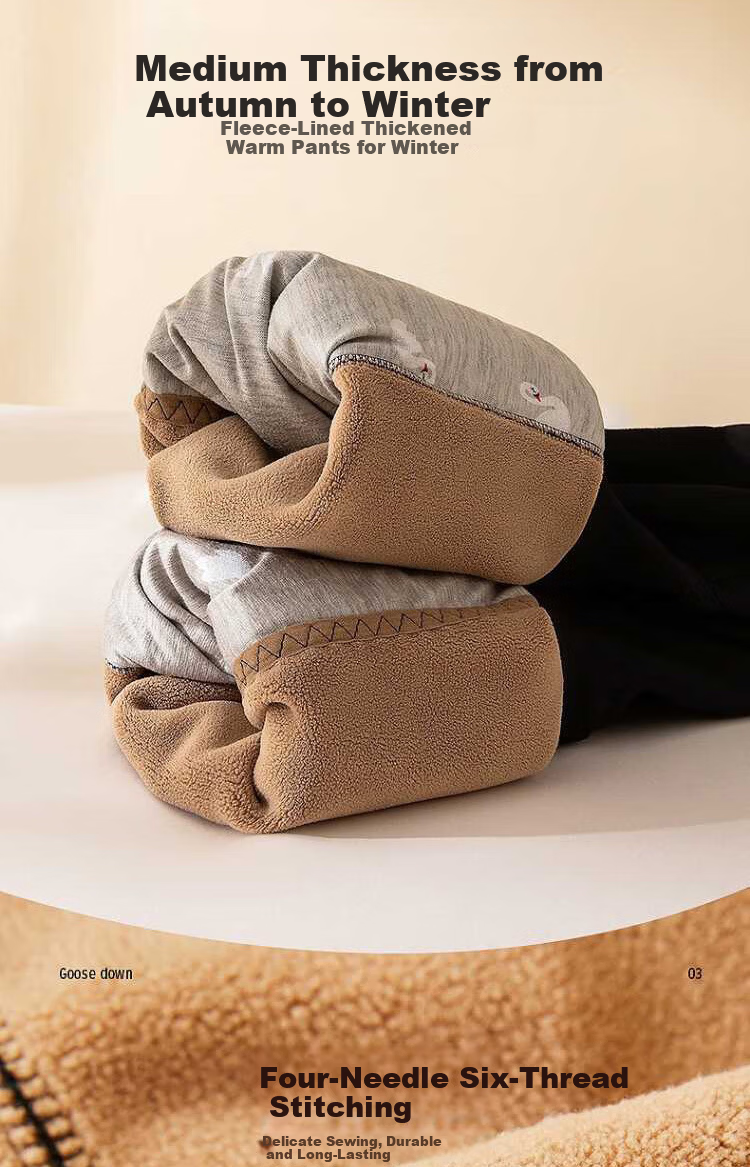 JEEP Christmas Gift Men's Thermal Pants Down Knee Pads Fleece Thickened Double-Layer Abdomen Protection Men's Warm Pants 12